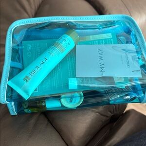 Biolage Travel Kit with Blue Clear Zippered  Toiletry Pouch
